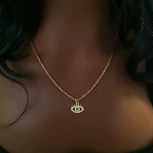 Gold Eye Pendant Necklace